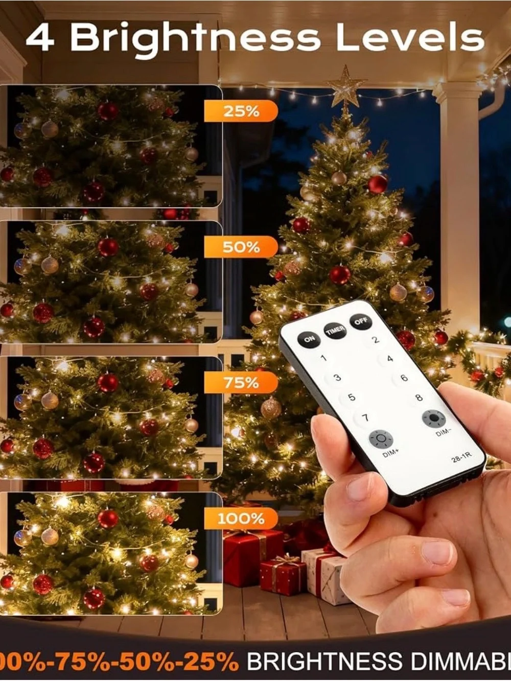 Holiday LED String Lights for Christmas Tree - Warm White